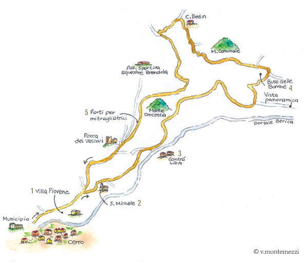 Mappa il sentiero della Grande Guerra a Brendola - Colli Berici